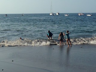 kids playing in the water