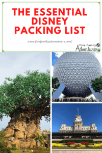 Disney packing list