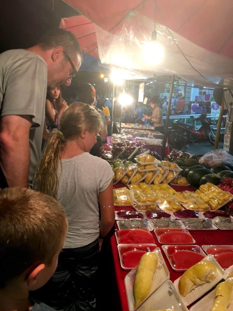 packaged desserts at night market, chaing mai, Thailand