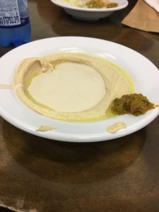 Hummus served in shuk in tel aviv, Israel