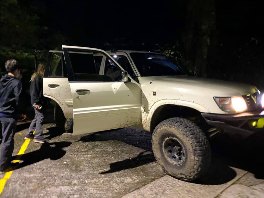 Large nissan with tires for off roading, Boquete Panama